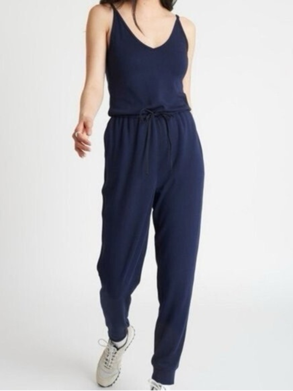 Kit and Ace Navy Drawstring Sleeveless Jumpsuit